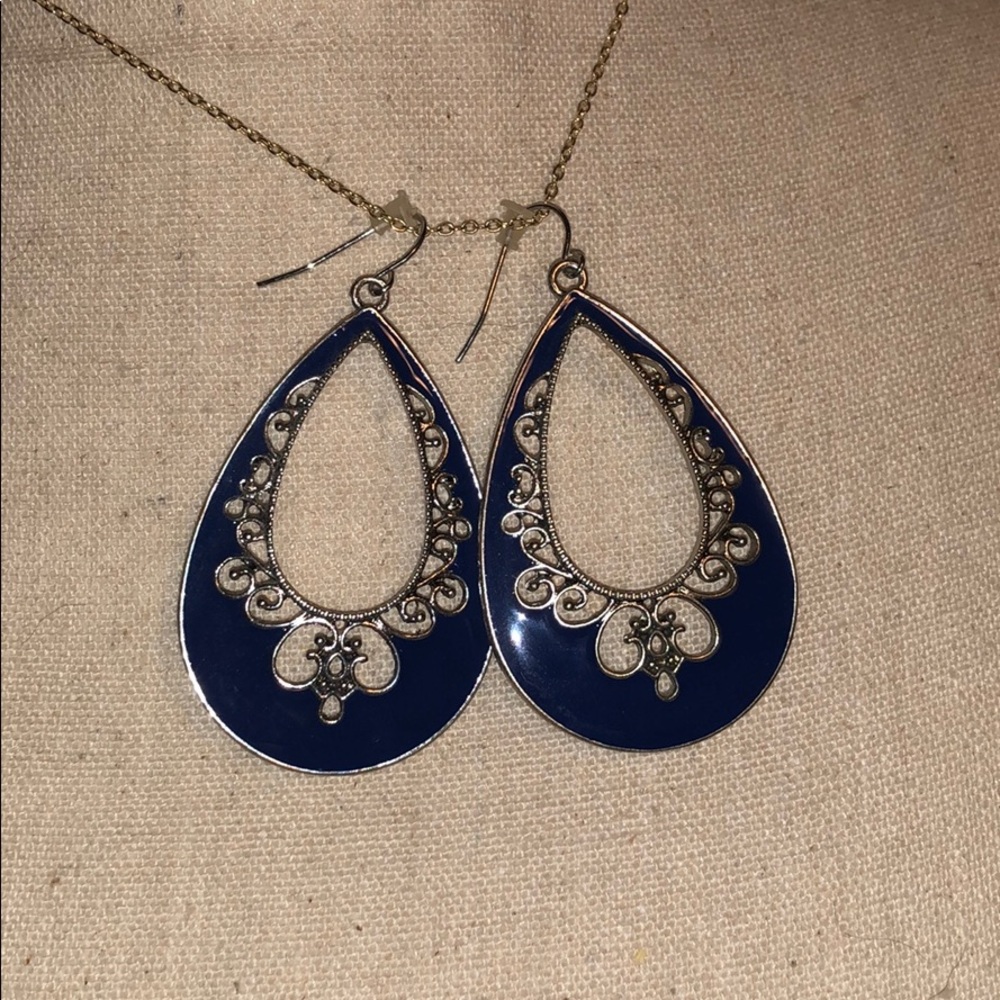 Blue and silver earrings